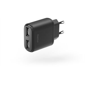 Hama Ladegerät, 2x USB, 12 W, Schwarz 00201627