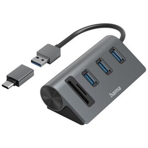 Hama USB-Hub/Kartenleser 5 Ports 3x USB-A inkl. USB-C-A