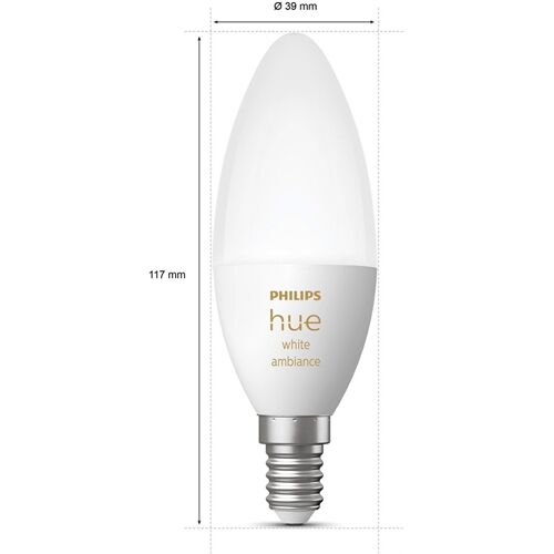 hue Wh. Amb. 5.2W B39 E14 2er Set